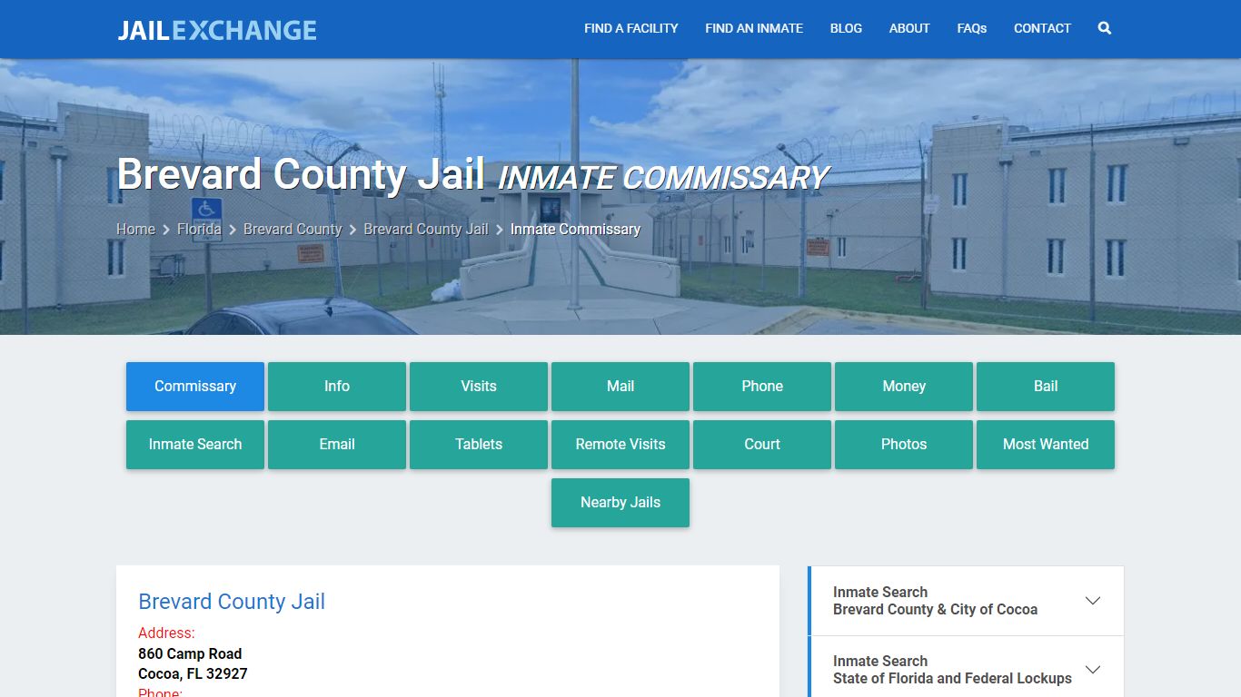 Inmate Commissary, Care Packs - Brevard County Jail, FL